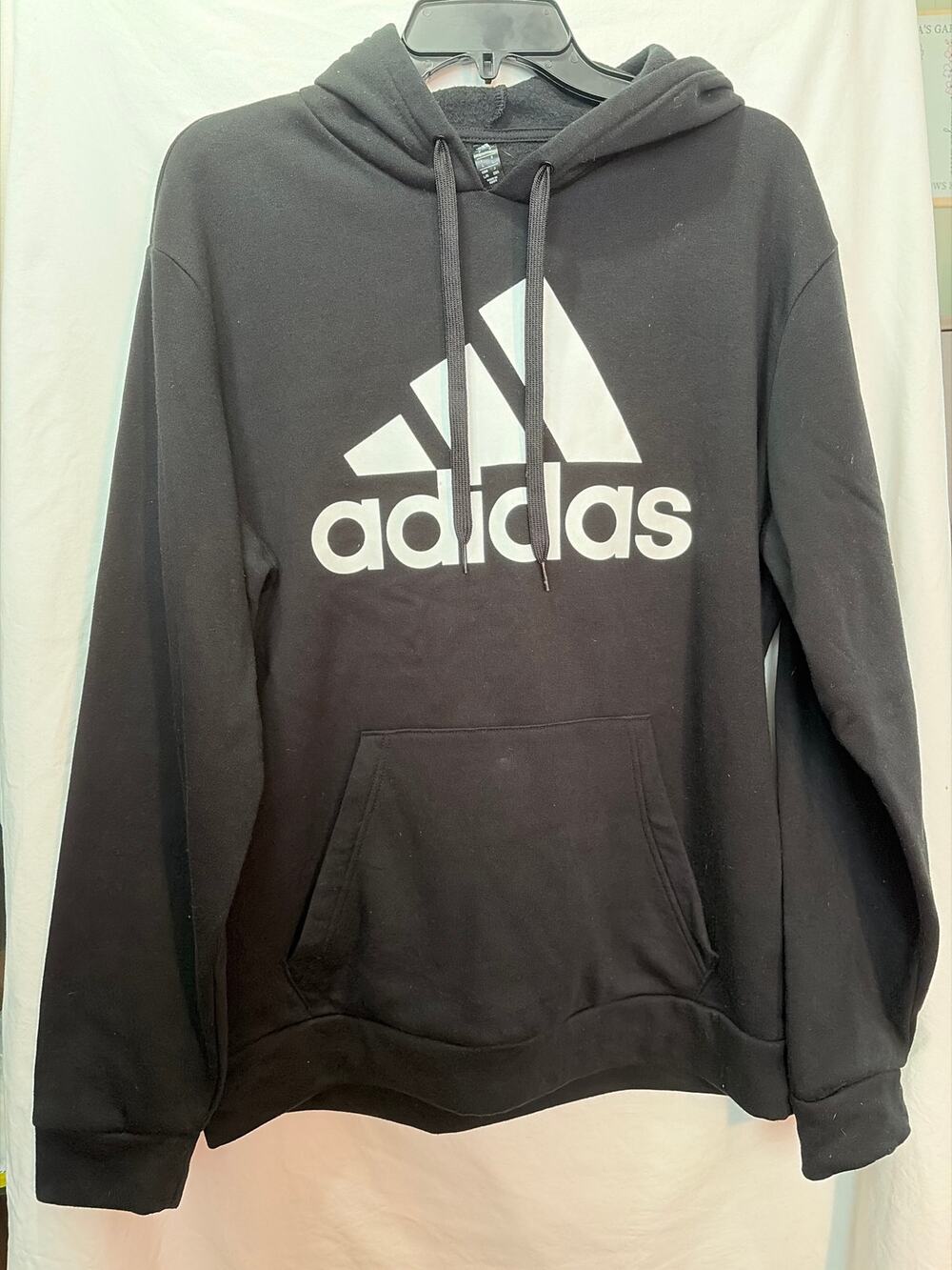 Men's Large Adidas Sweatshirt Black with White Logo
